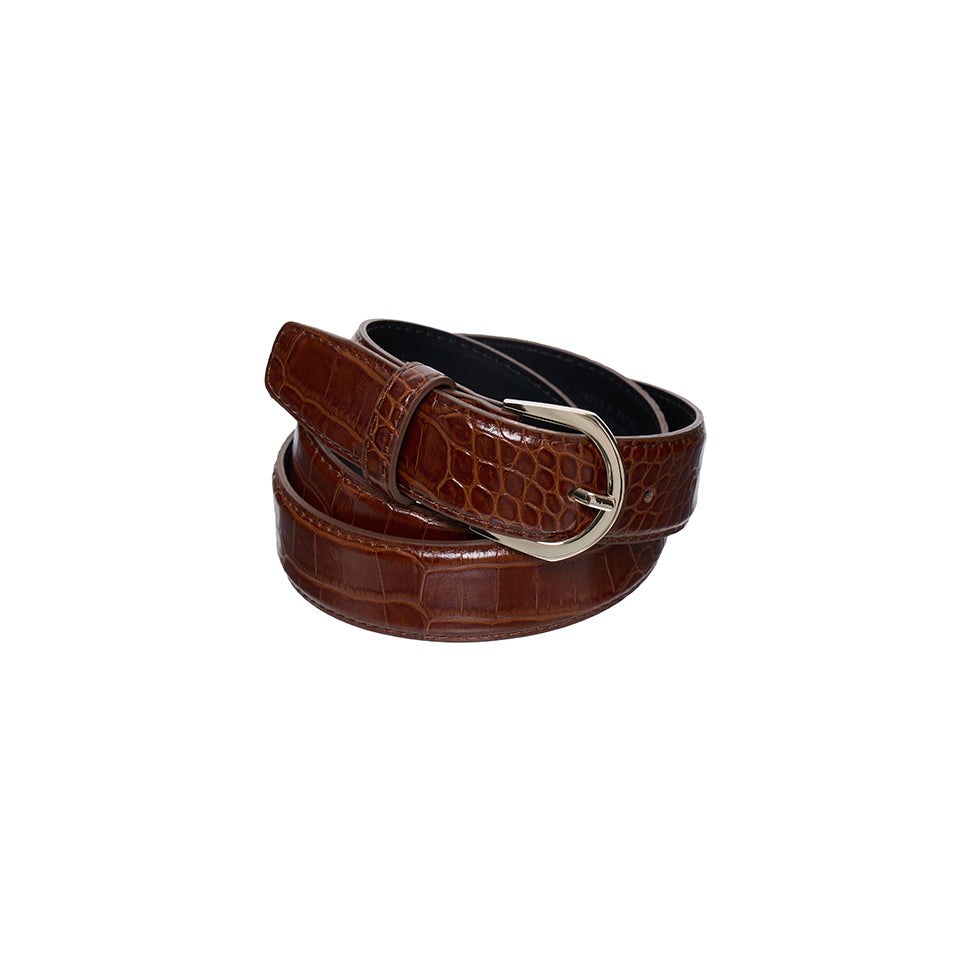 AT-667 Crocodile Oval Buckle Belt