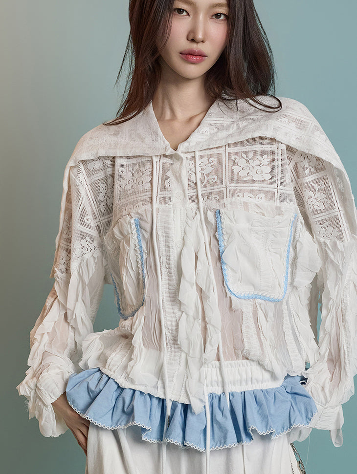 B3062 Hooded Blouse