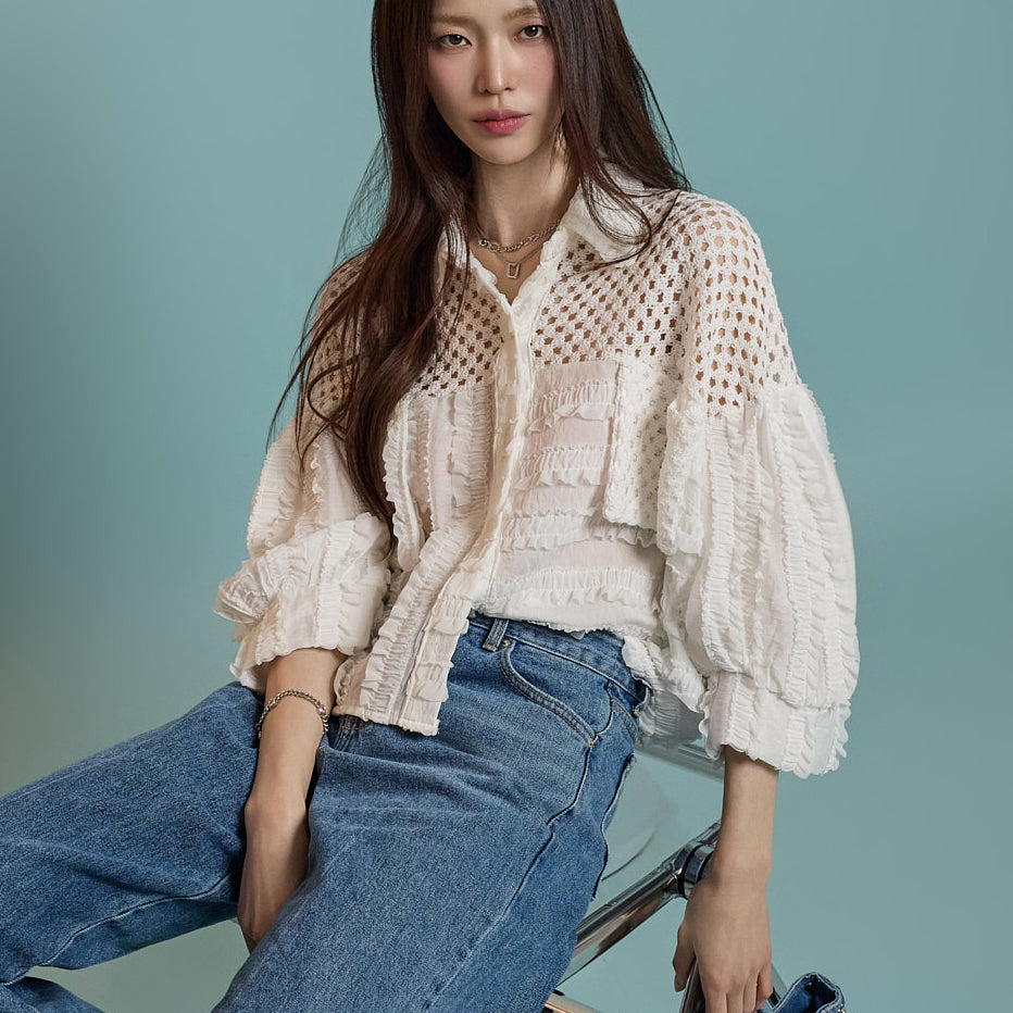 B3063 Net Blouse