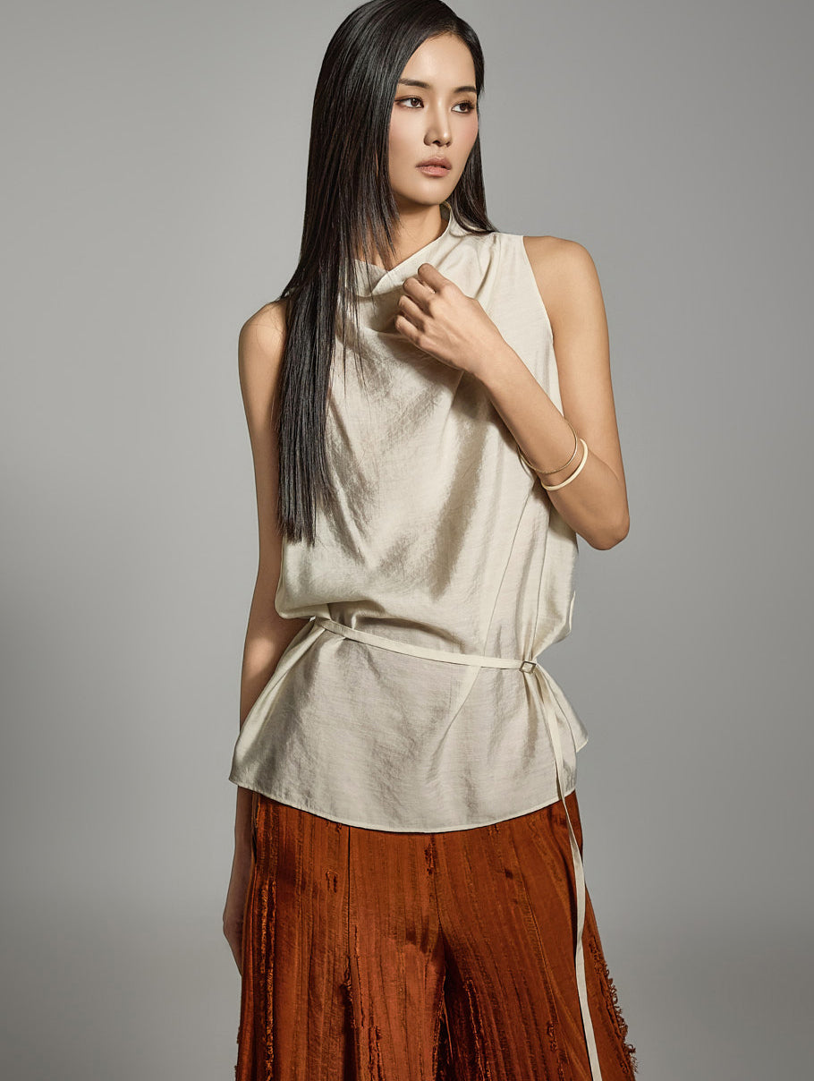 B3066 Sleeveless Blouse with Strap