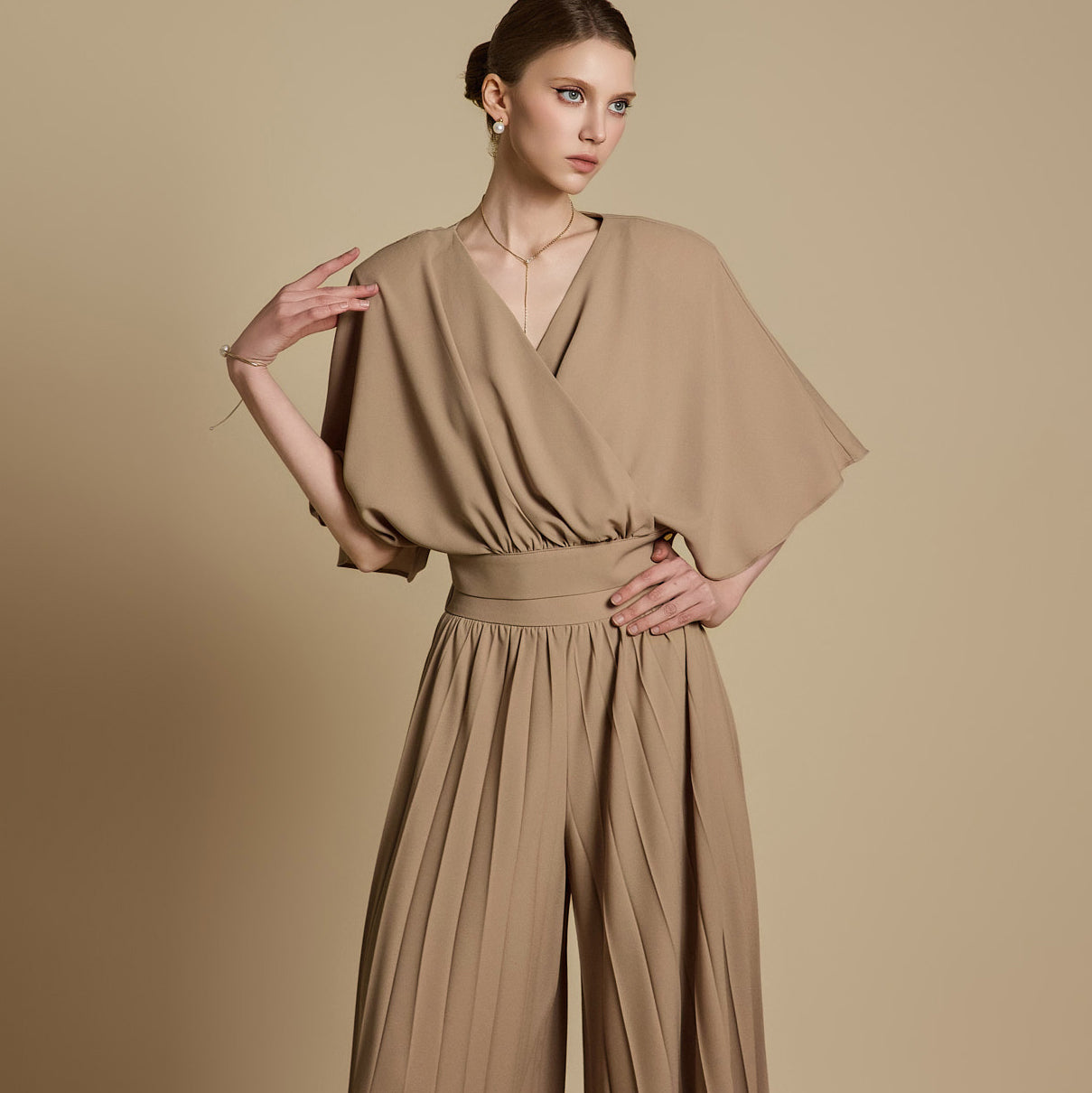 B3068 Wrap Shirring Blouse