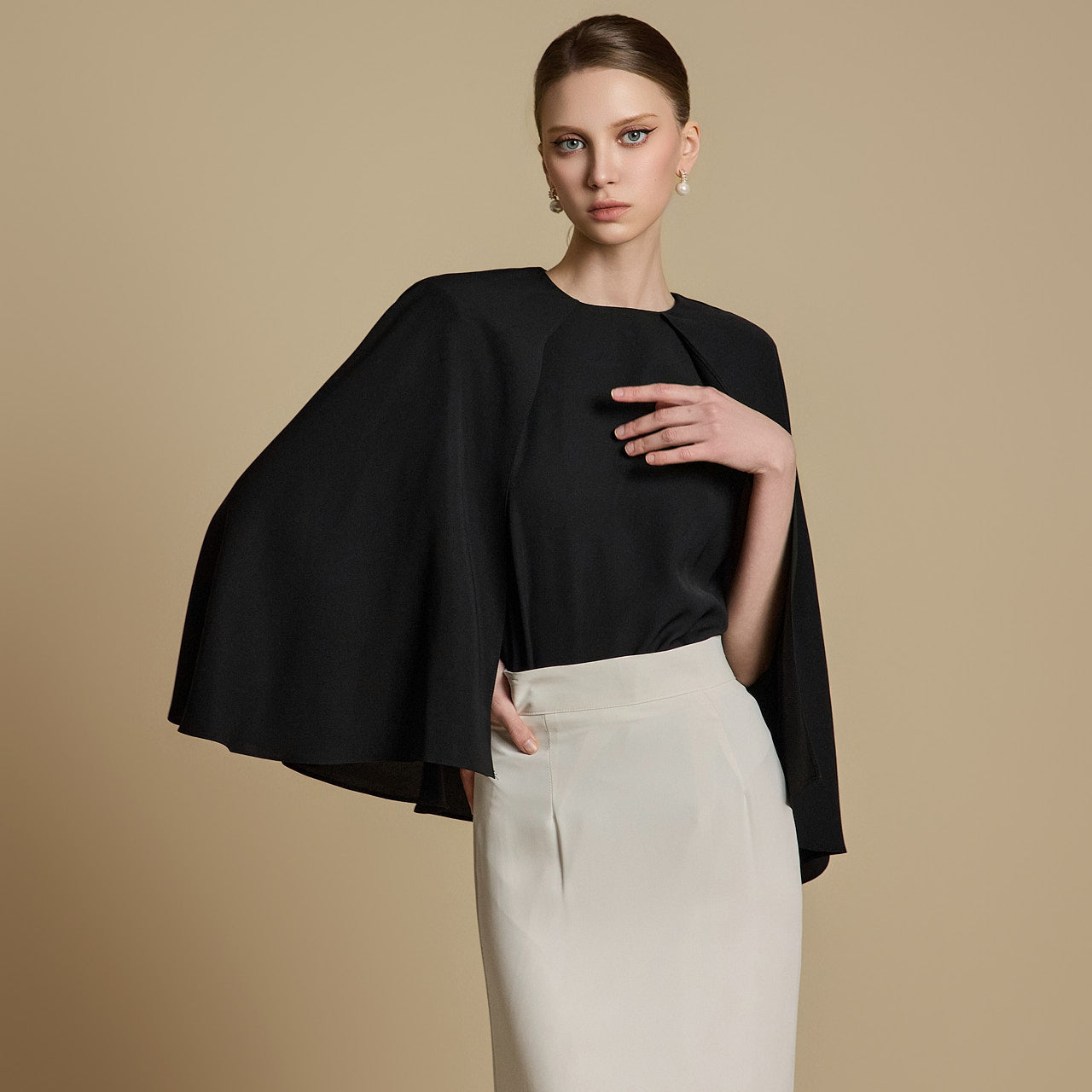 B3070 Cape Blouse