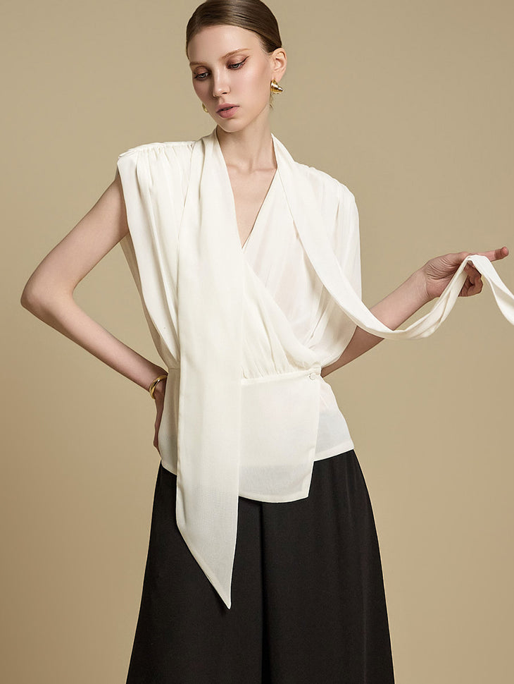 B3095 Scarf Wrap Blouse