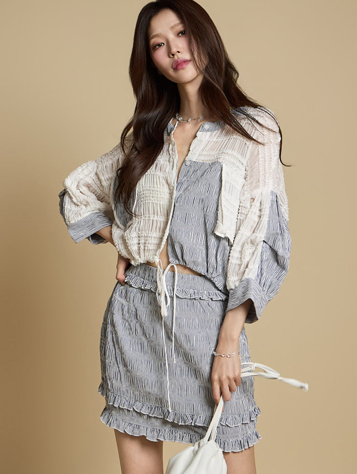 B3096 Color Block Blouse