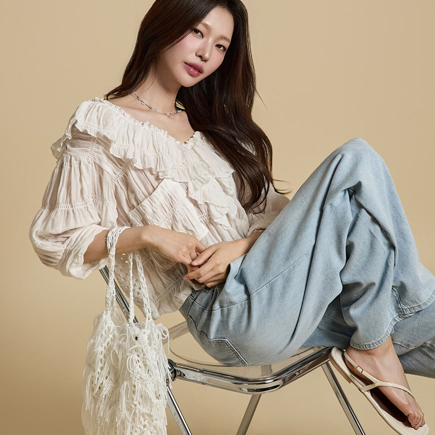 B3097 Frilled Blouse