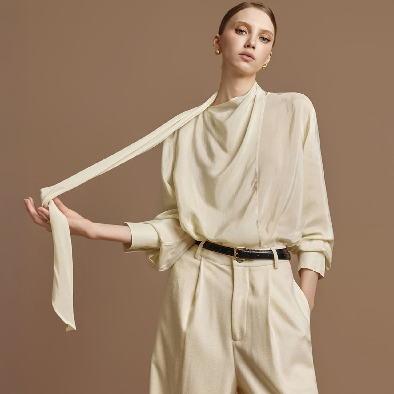 B3128 Scarf Blouse
