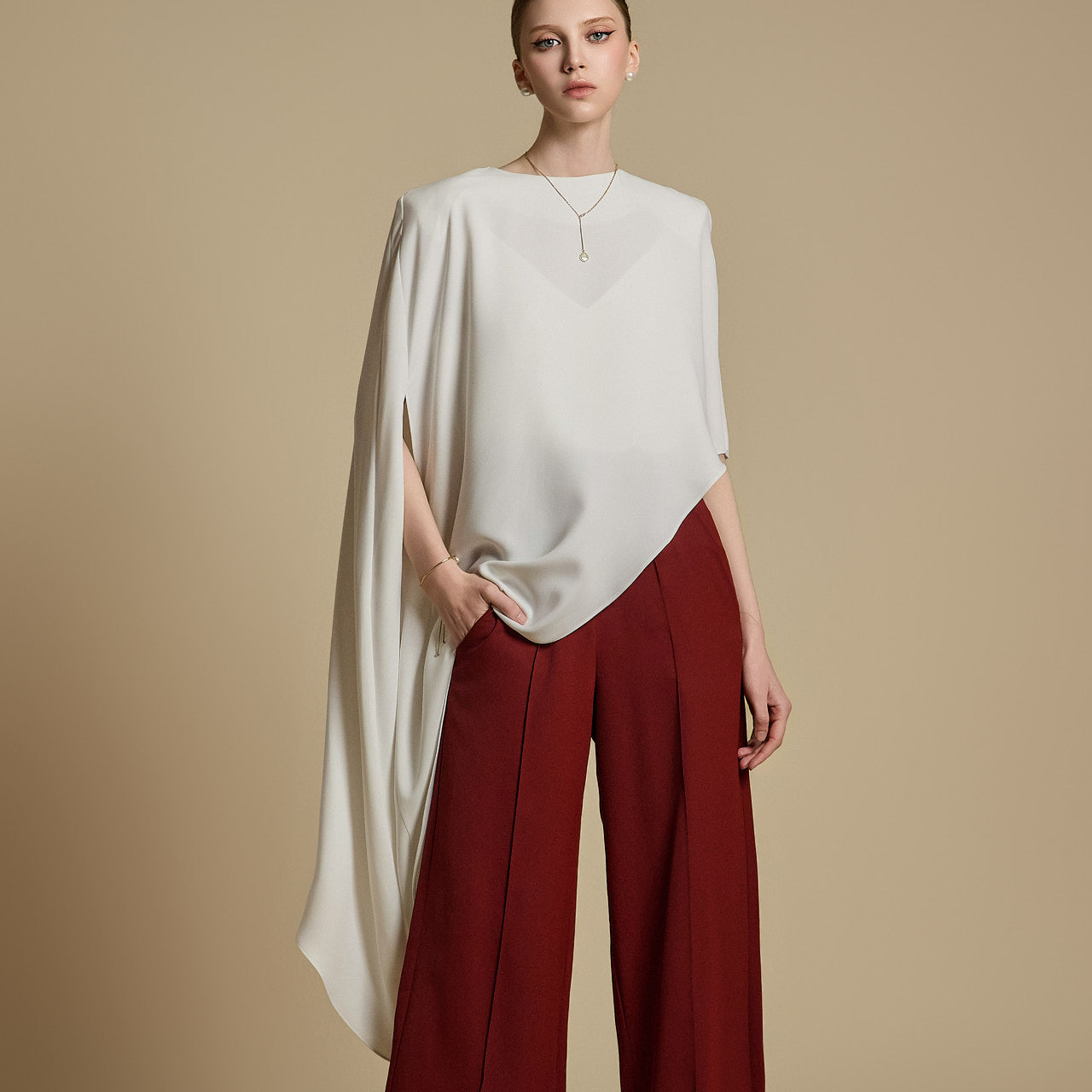 B9189 Asymmetric Blouse