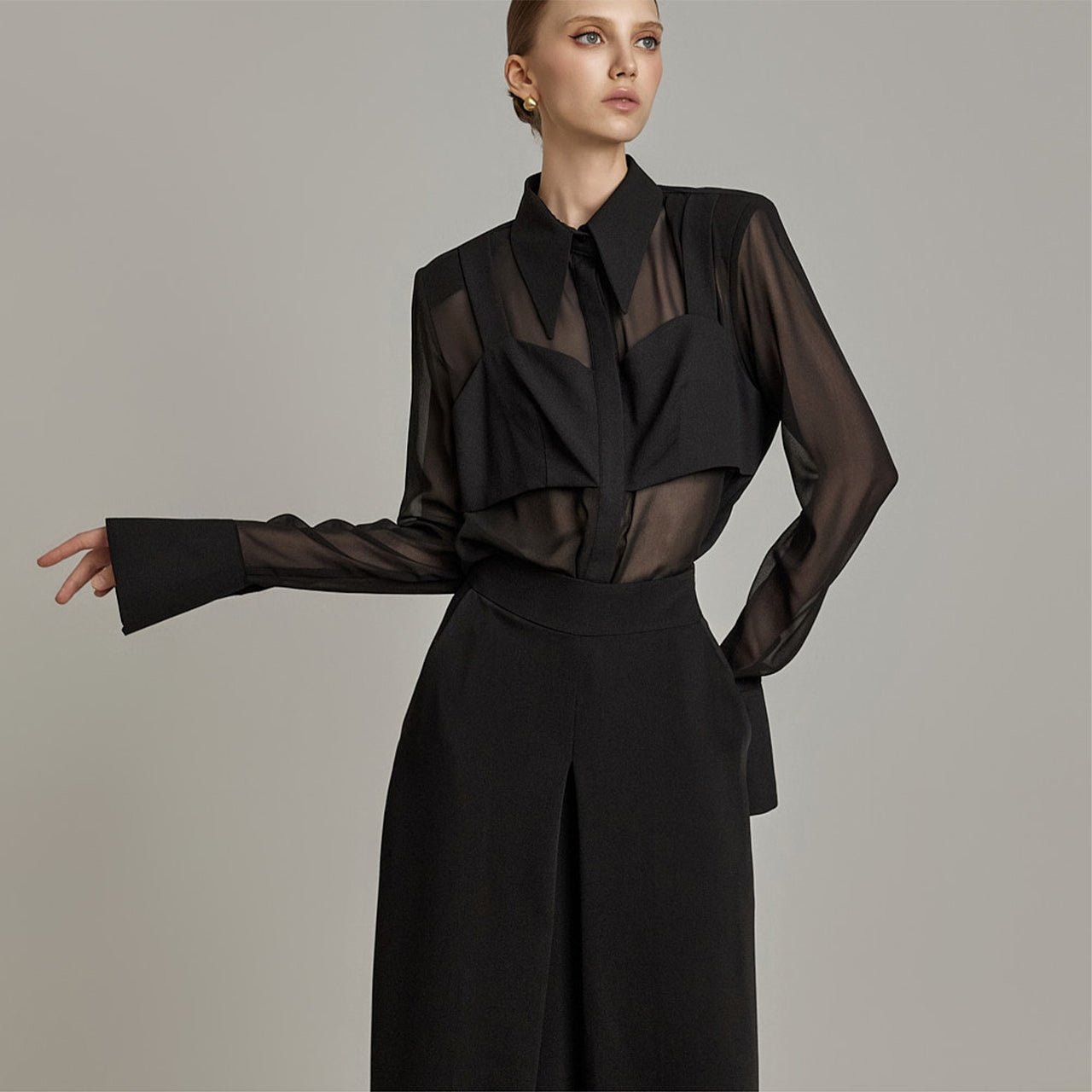 B9193 Sheer Blouse