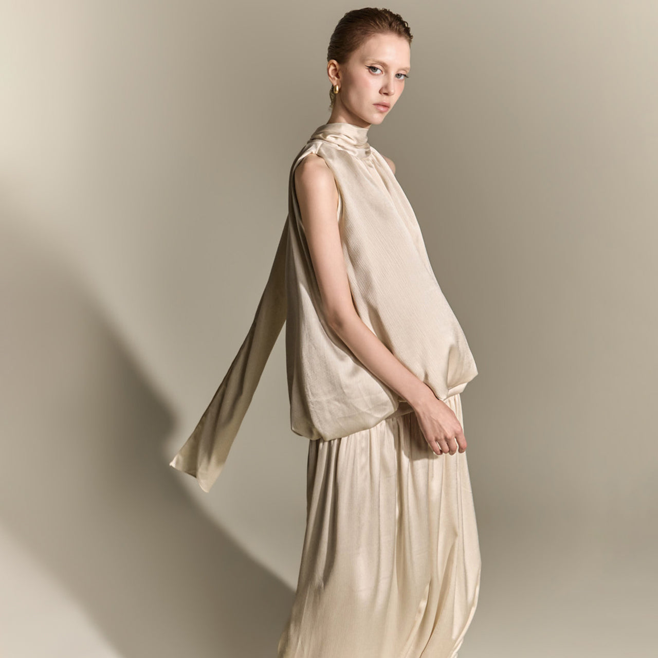 B9226 Scarf Halter Blouse
