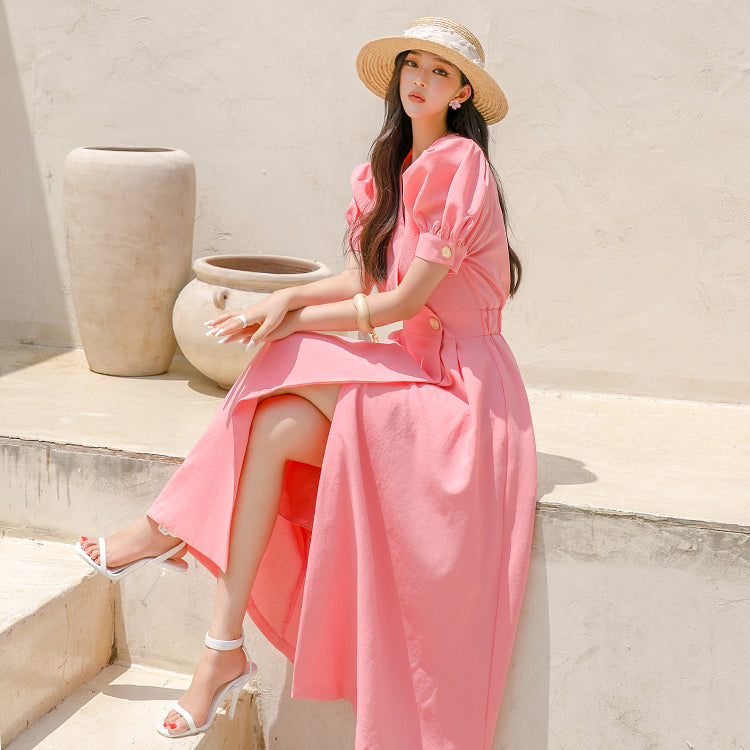 D4520 Wrap Flared Dress