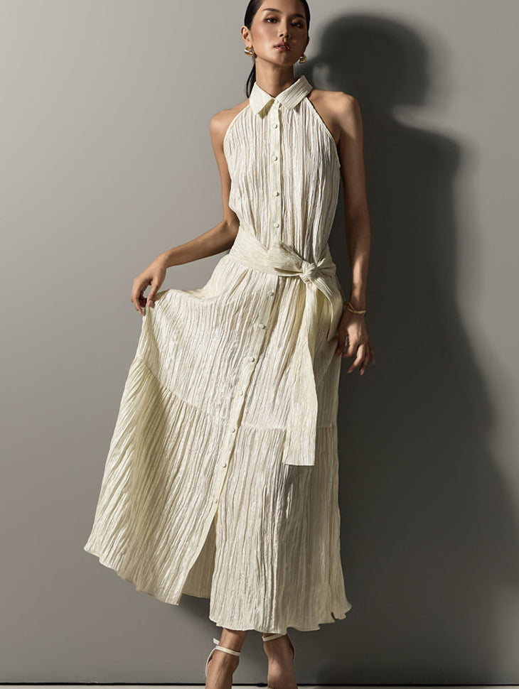 D5297 Pleats Dress with Strap