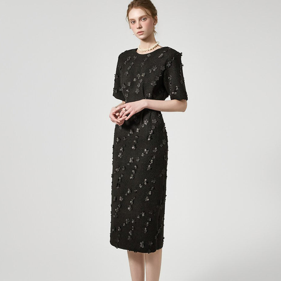 D5481 Flower Slim Dress