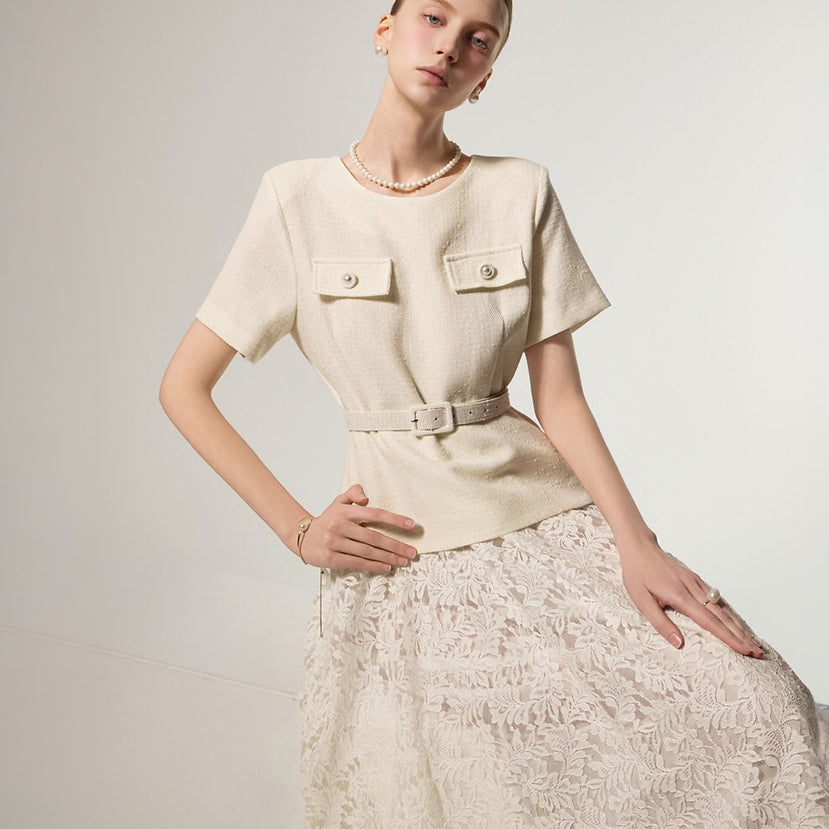D5490 Lace Dress with Belt