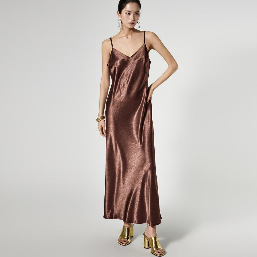 D5536 Glossy Slip Dress