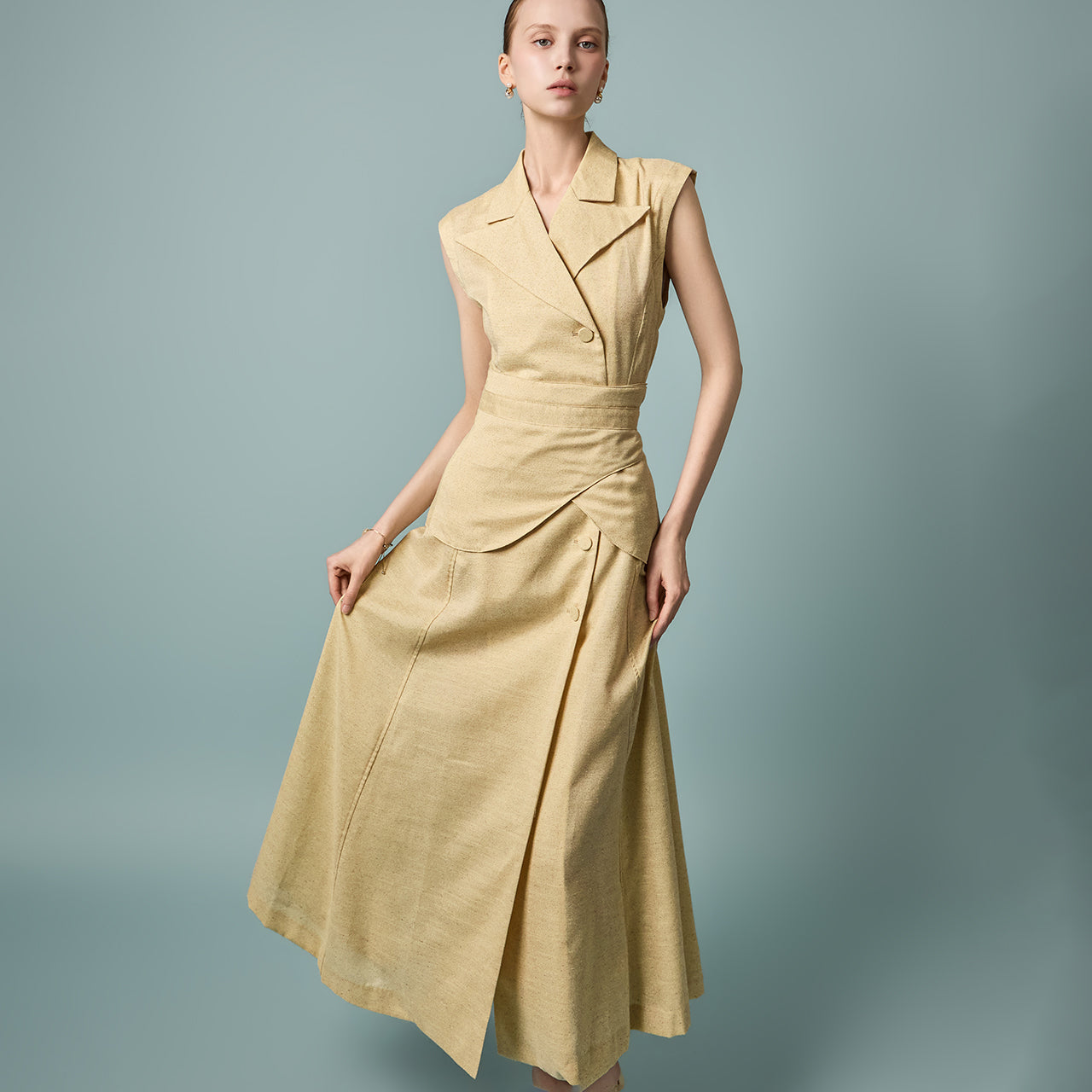 D5603 Linen Tweed Dress