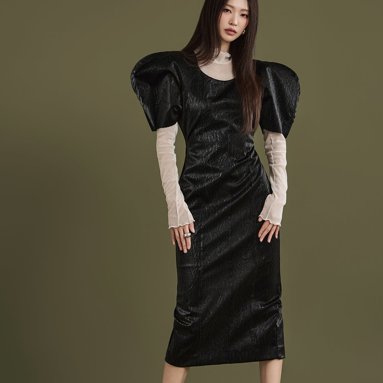 D9454 Enameled Dress