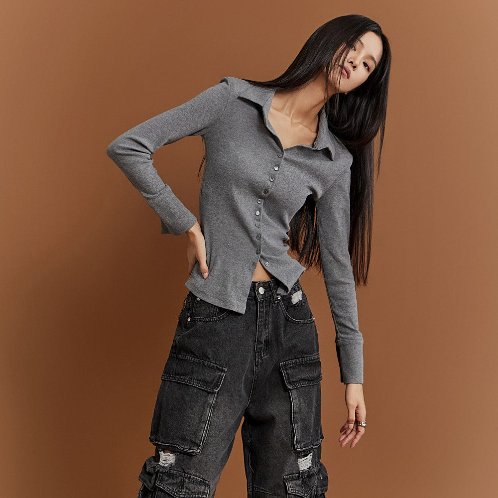 E3260 Button Shoulder Pad Top