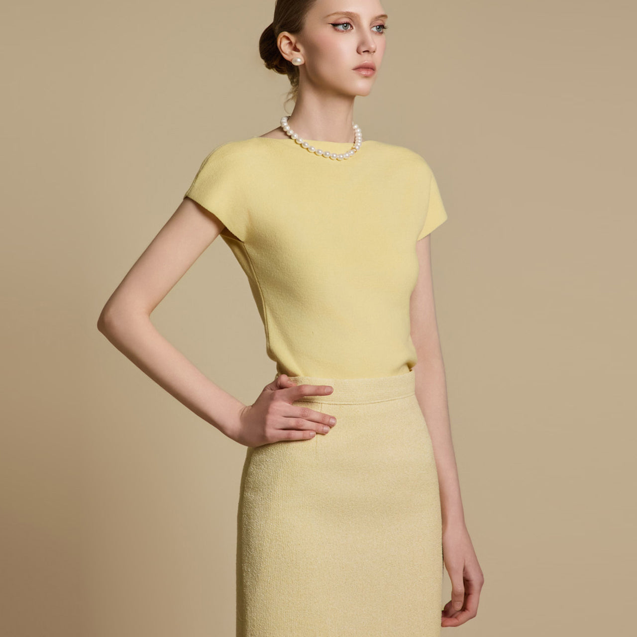 E3783 Cap Sleeve Knit Top