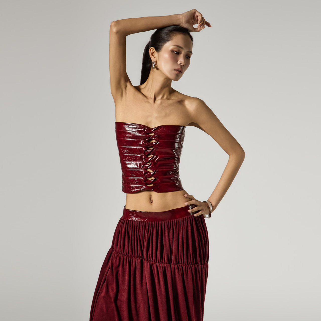 E4140 Corset Leather Tube Top