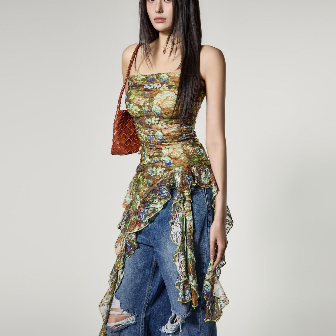 E4197 Floral Tube Top