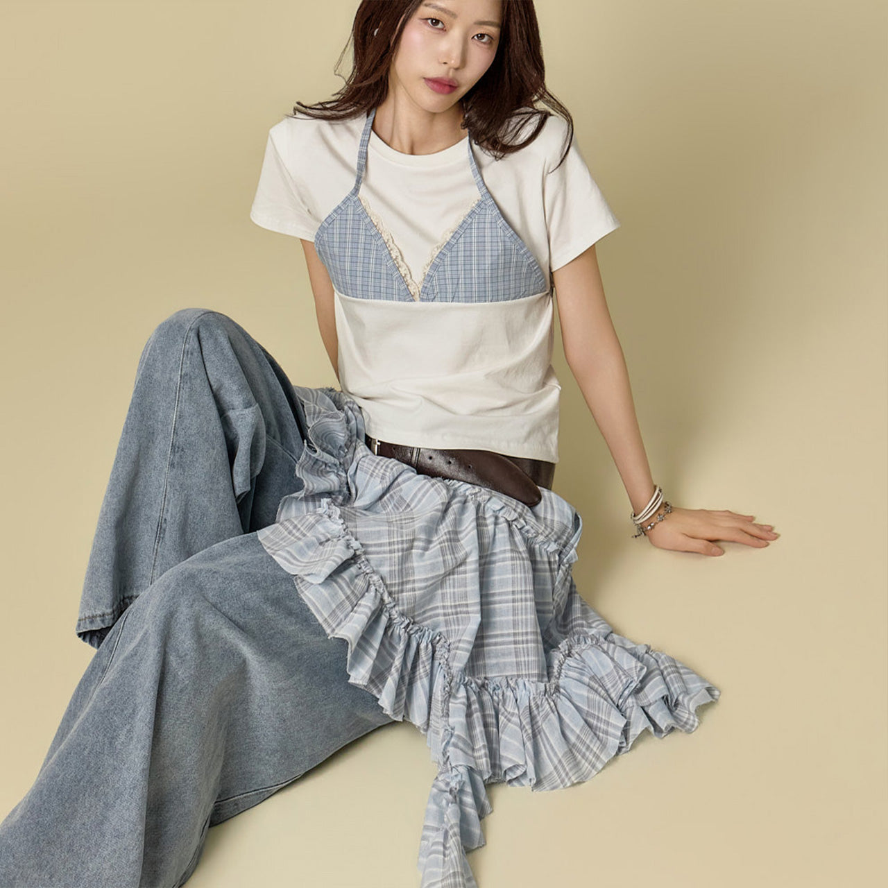 E4214 Bustier Layered Top