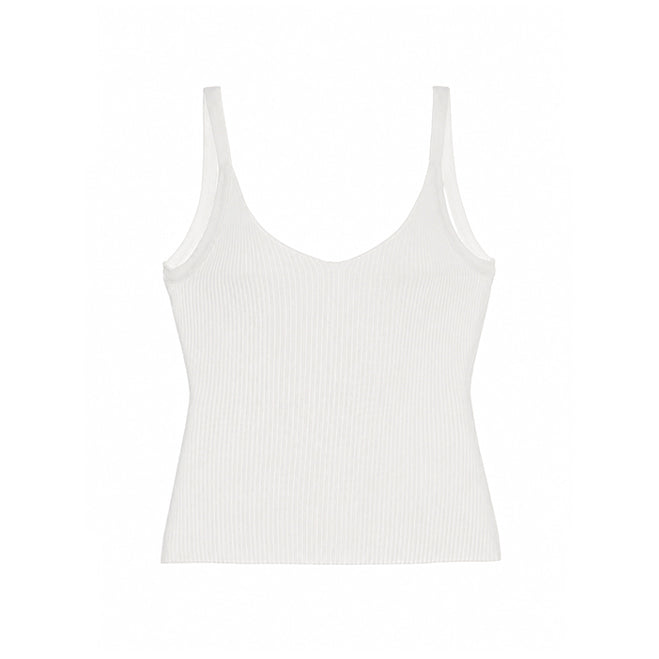 E4220 V-Neck Ribbed Sleeveless Top