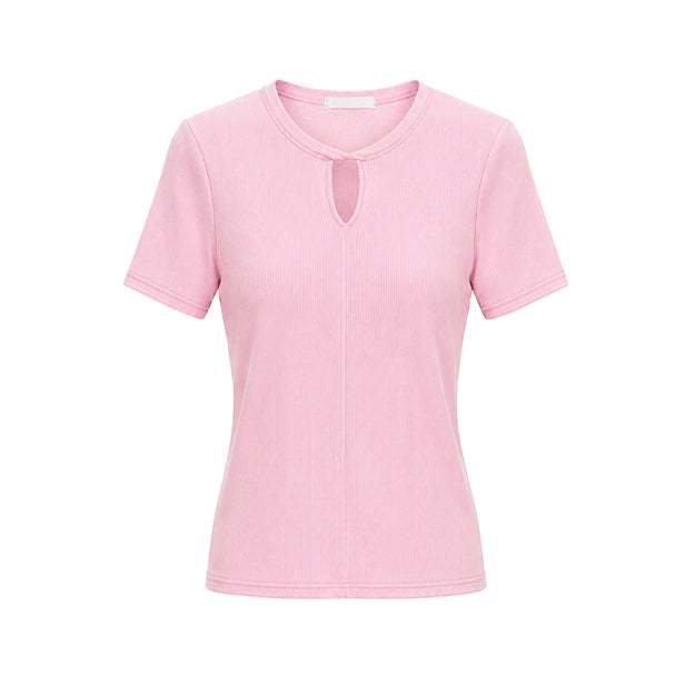 E4226 Slit Ribbed Half Top