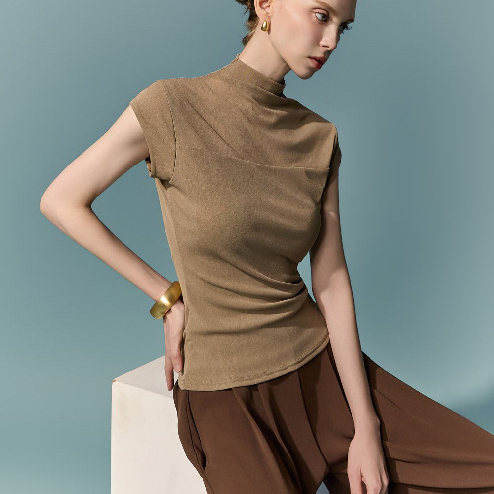 E4299 Sheer Cap Sleeve Top