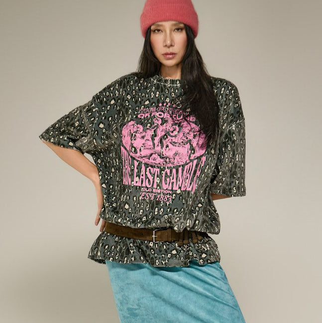 E4424 Velour Leopard Top