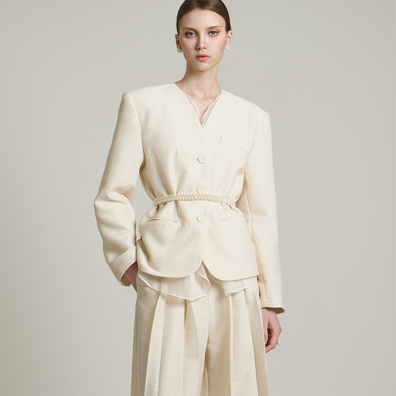 J2671  Tulle Layered Jacket