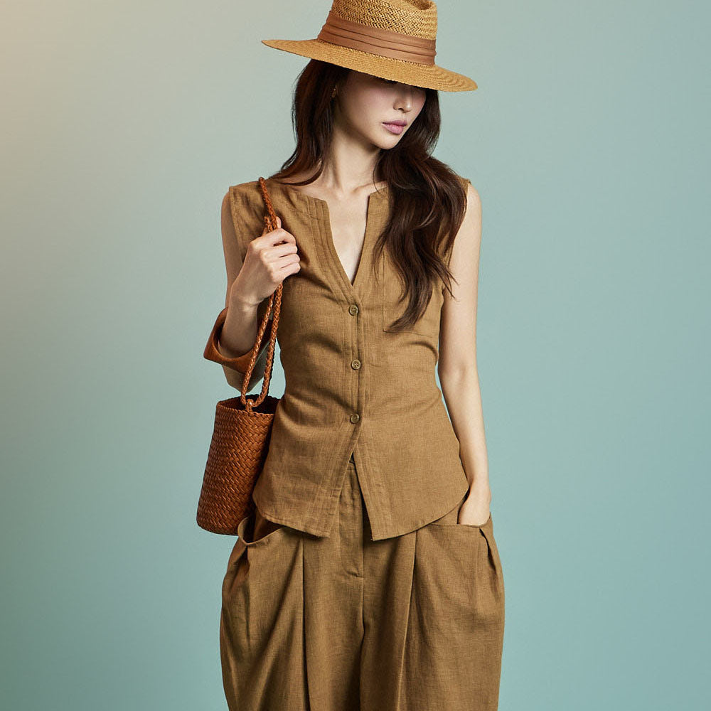 J2801 Linen Vest