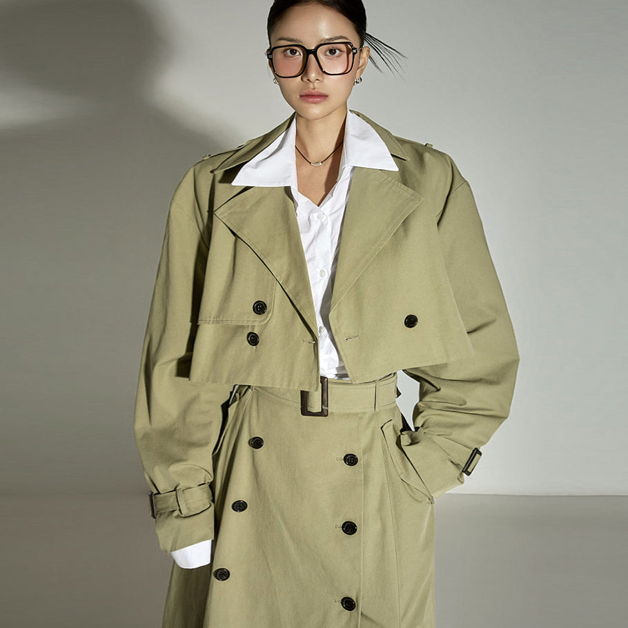 J2861 Crop Trench Jacket