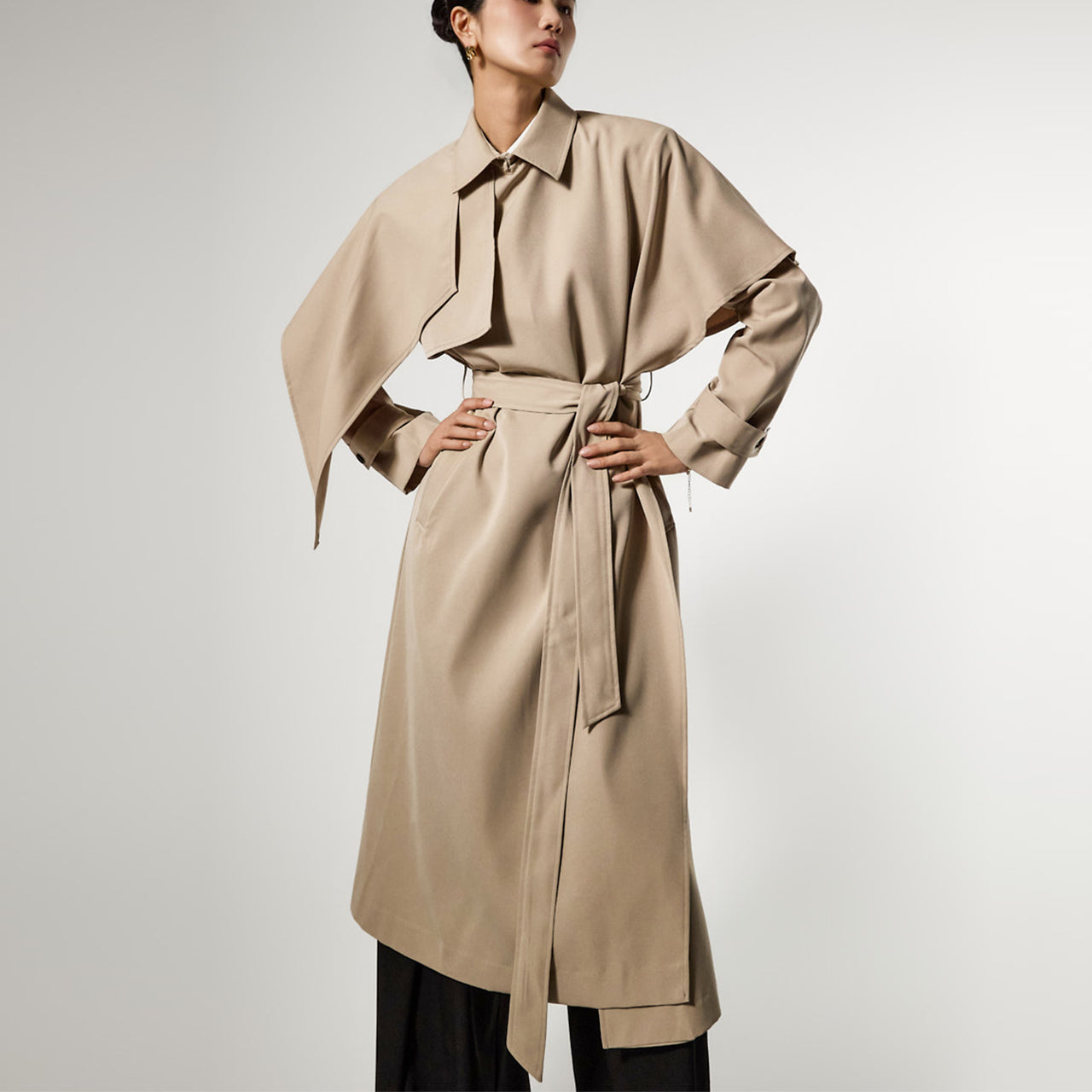 J3173 Cape Trench Coat
