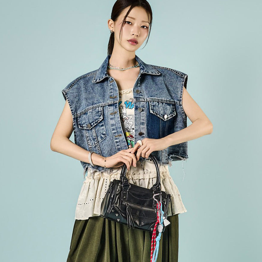 J3227 Cutoff Denim Vest