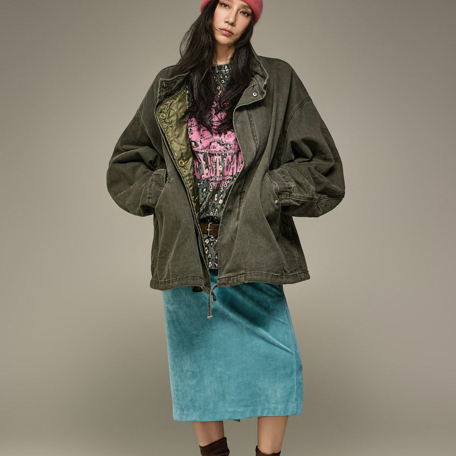 J3348 Washed Quilted Field Jumper