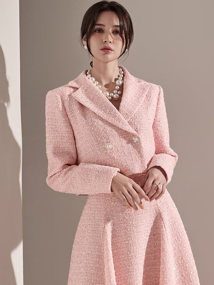 J2209 Tweed Crop Double Jacket