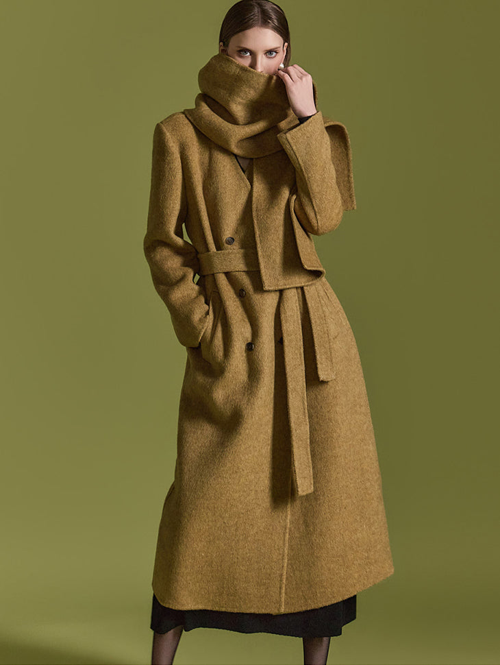 J2600 Wool Coat With Muffler