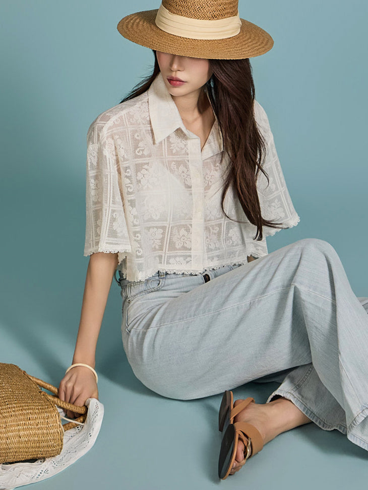 S649 Crochet Shirt