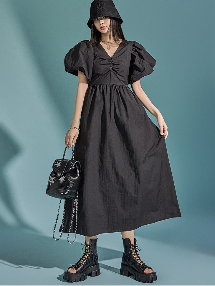 D5038 Balloon Sleeve Dress