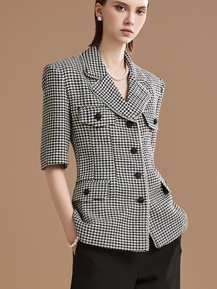 J2257 Tweed Short Sleeve Jacket
