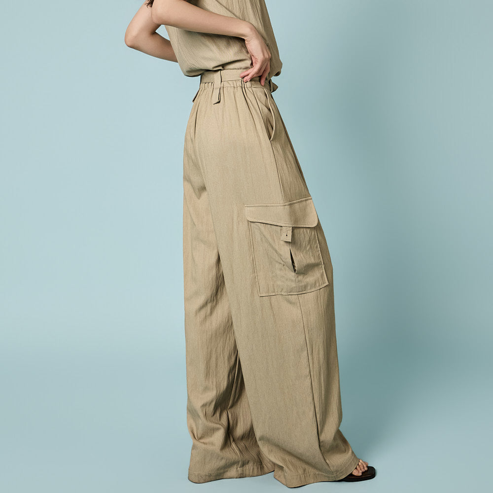 P3831 Strap Wide Pants