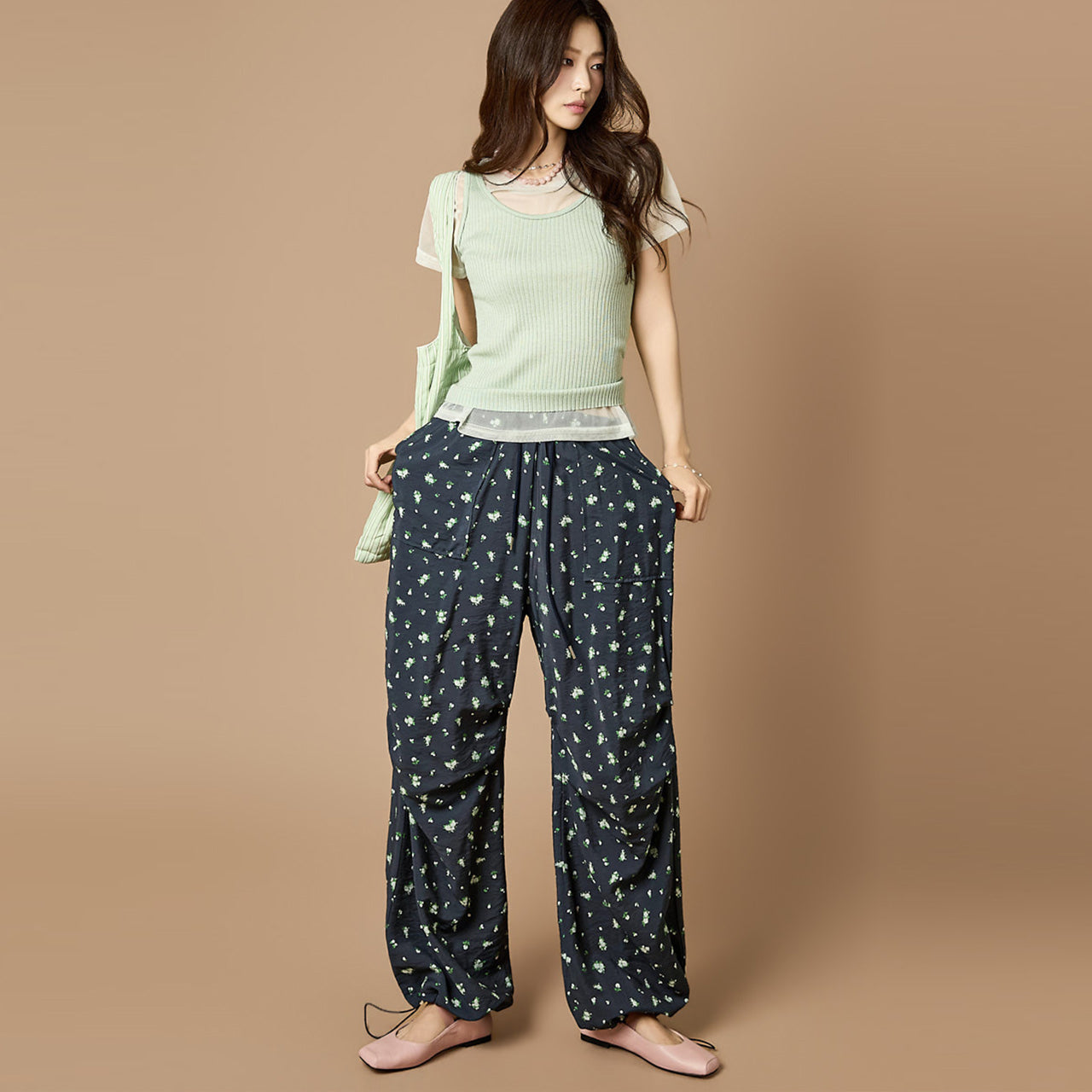 P3834 Flower Wide Pants