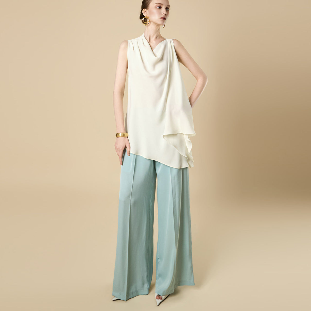 P3849 Satin Wide Slacks