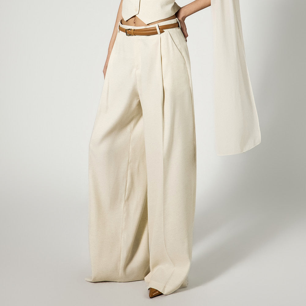 P9187 Pintuck Wide Slacks