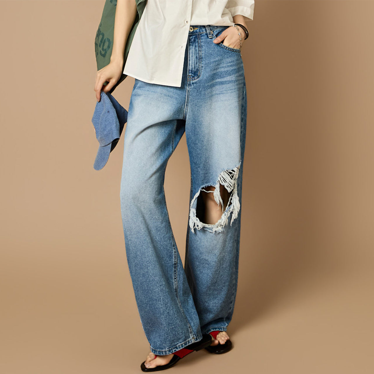 PJ656 Distressed Balloon Jeans