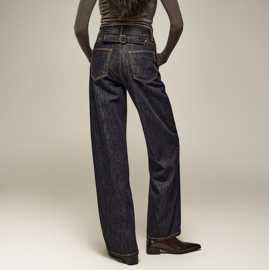 PJ682 Stitch Wide Jeans