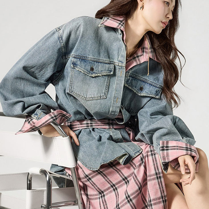 S848 Damaged Denim Shirts