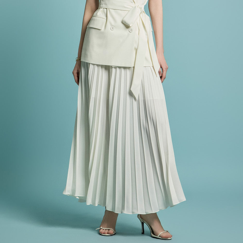 SK2321 Pleats Waistband Maxi Skirt