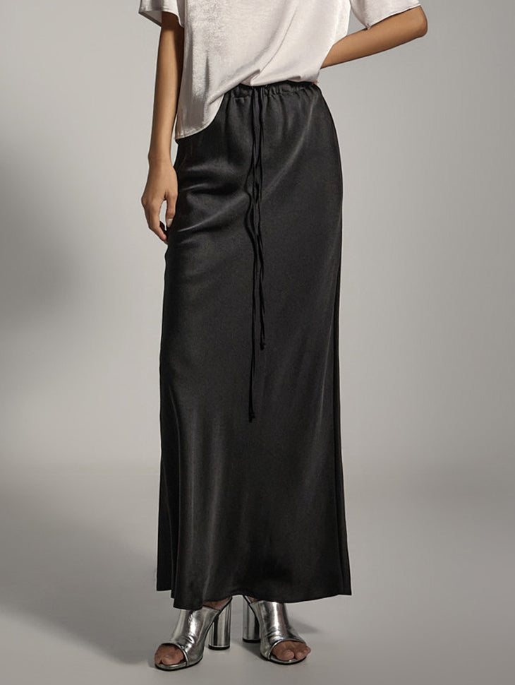 SK2991 Satin Low Waist Skirt