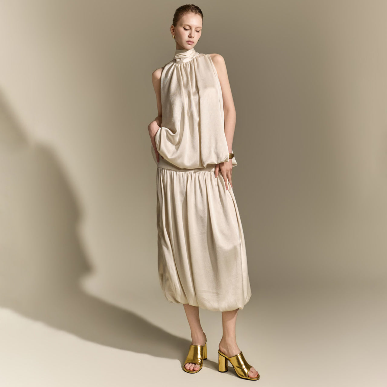 SK9312 Drape Satin Skirt